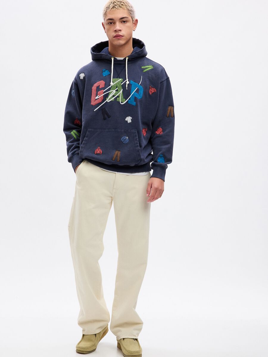 Sweatshirt with hood and all-over Sean Wotherspoon embroidery Man_0