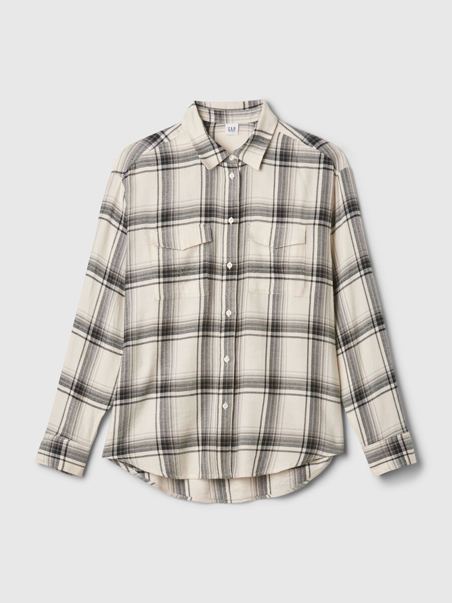 Camicia in flanella check con tasche Donna_4