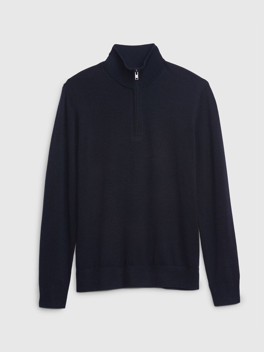 Merino wool pullover with half-zip neck Man_2