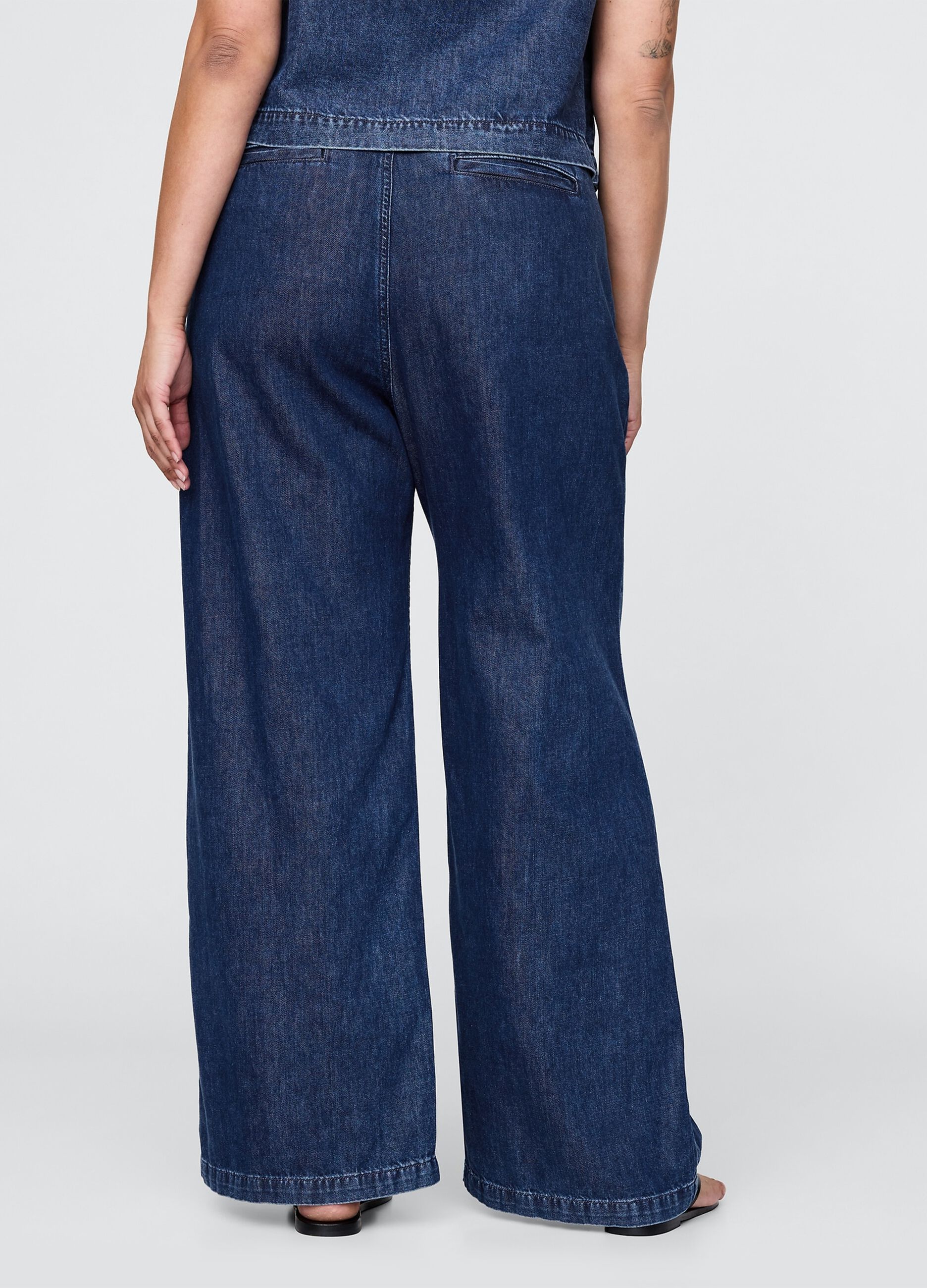 Pantaloni a palazzo in denim_5
