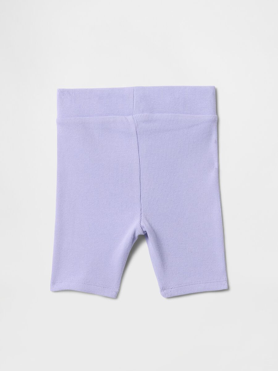 Pantaloncini corti viola a costine Baby Girl_0