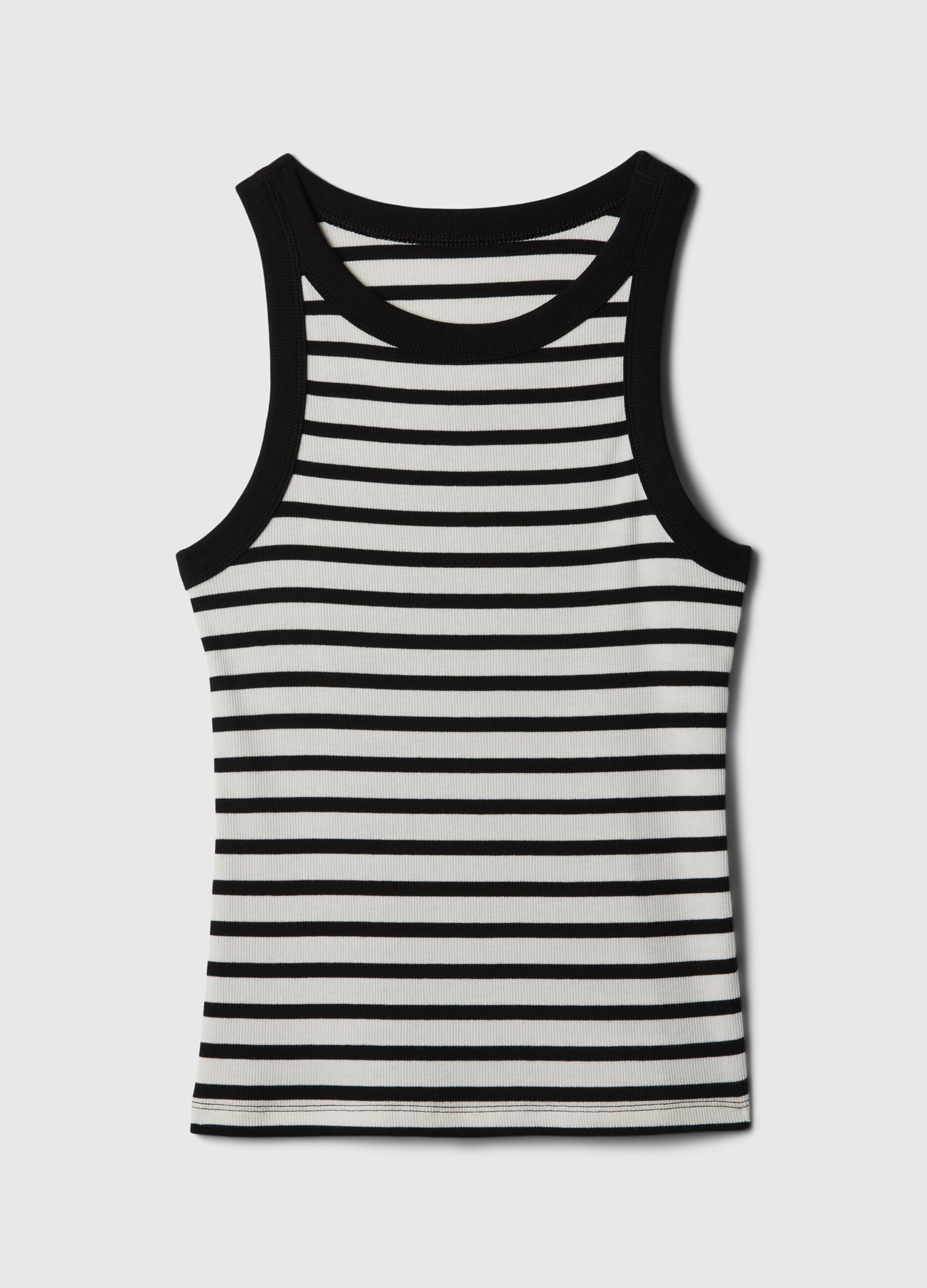 Tank top a costine con scollo halter_3
