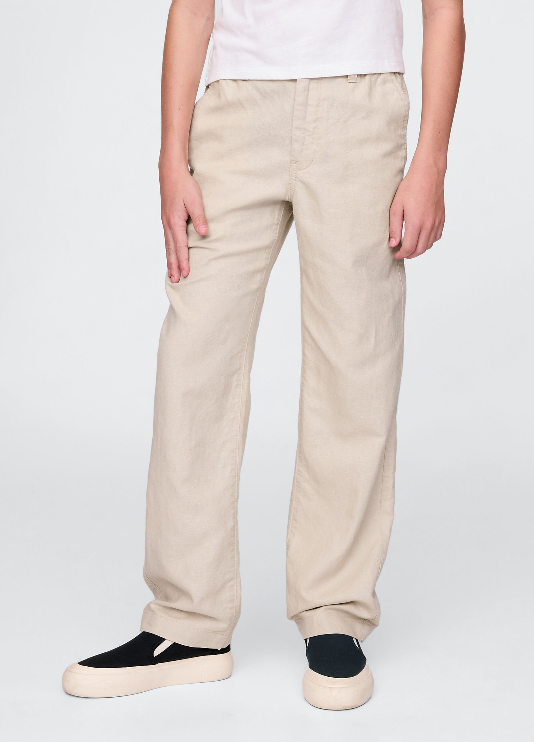 Pantaloni in lino e viscosa _1
