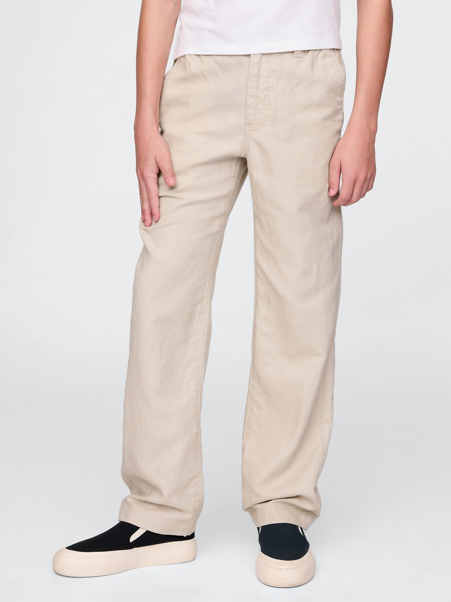 Pantaloni in lino e viscosa  Bambino_1