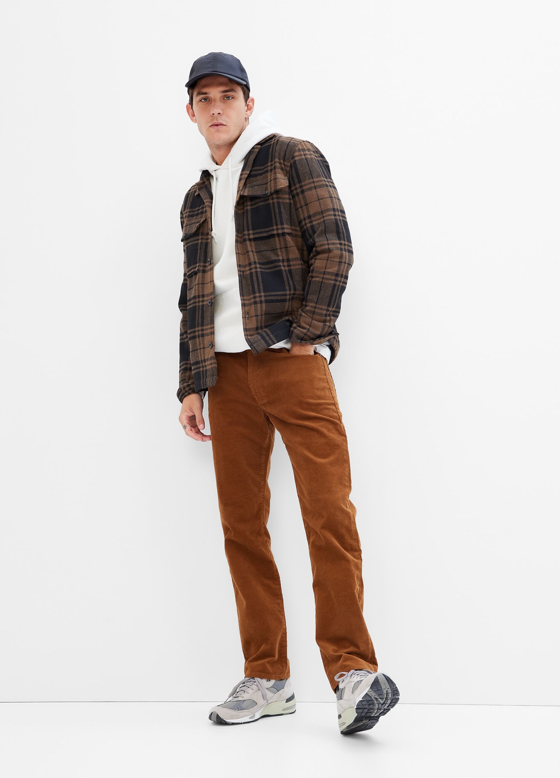 Straight-fit stretch corduroy jeans