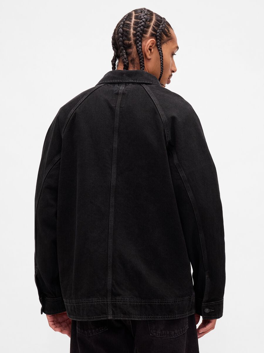 Black cotton jacket Man_1