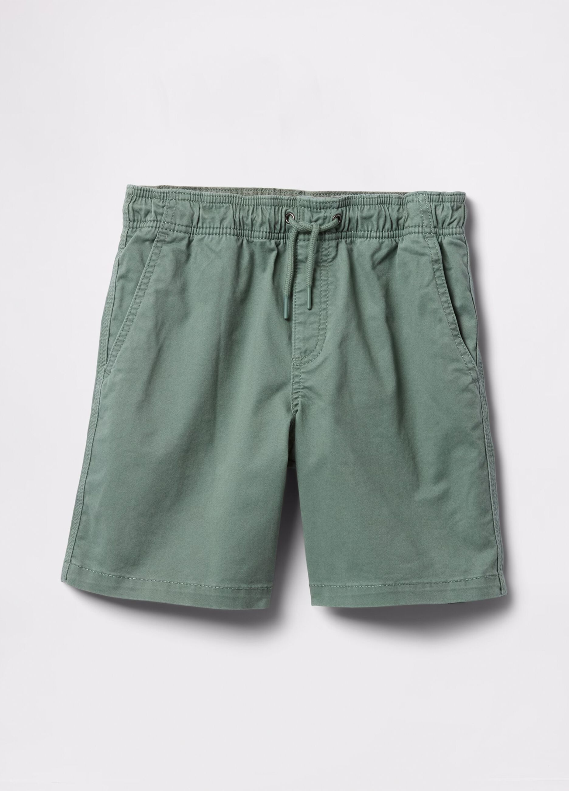 Shorts verdi in cotone elasticizzato_4
