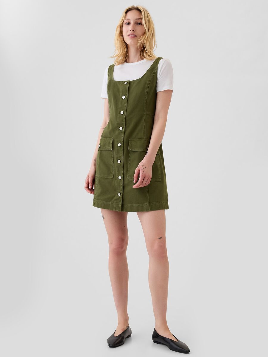 Vestito corto utility con bottoni Donna_1