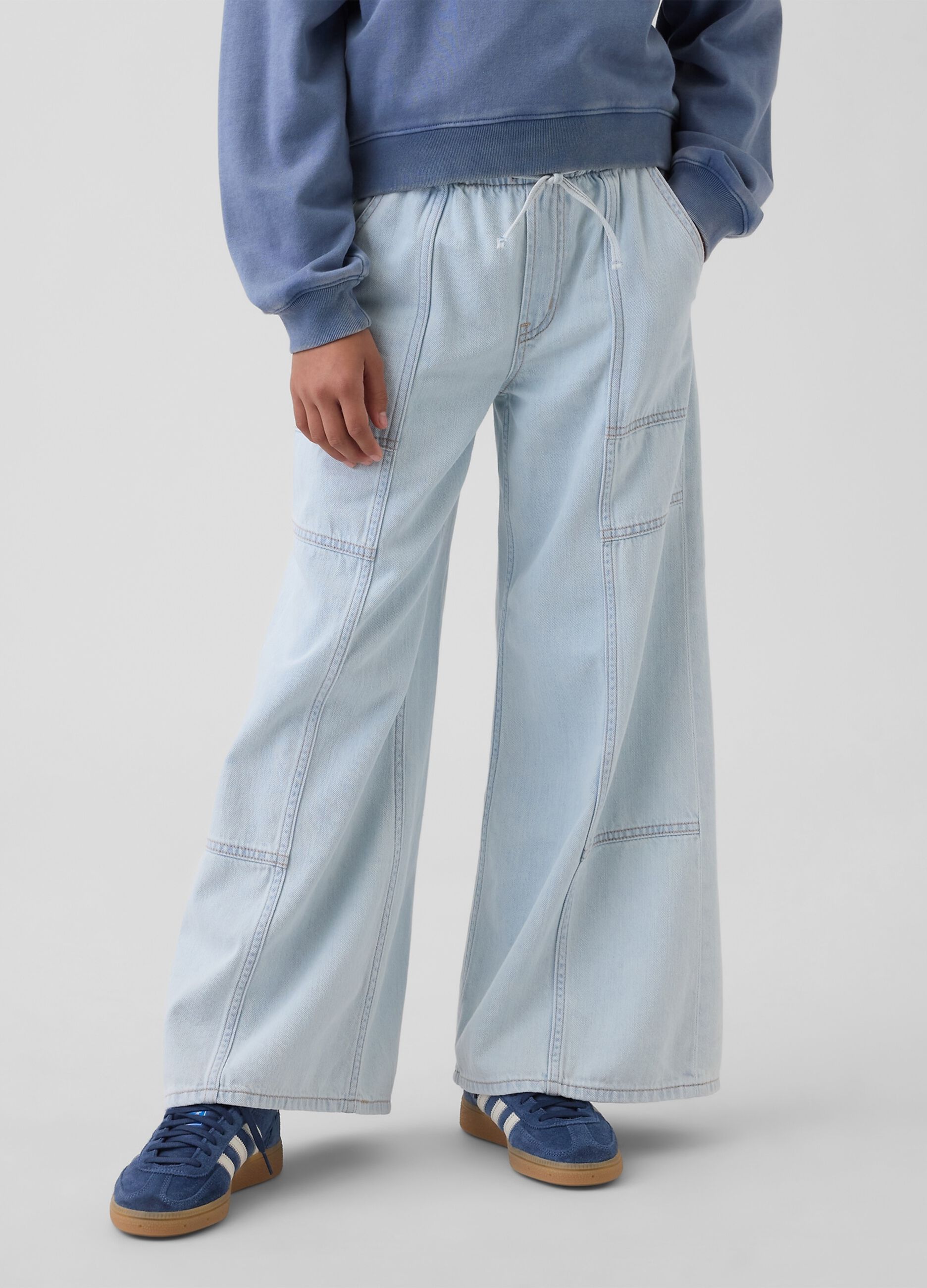 Pantaloni a gamba larga in puro cotone