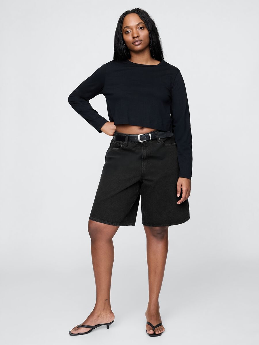 Bermuda neri in denim Woman_4