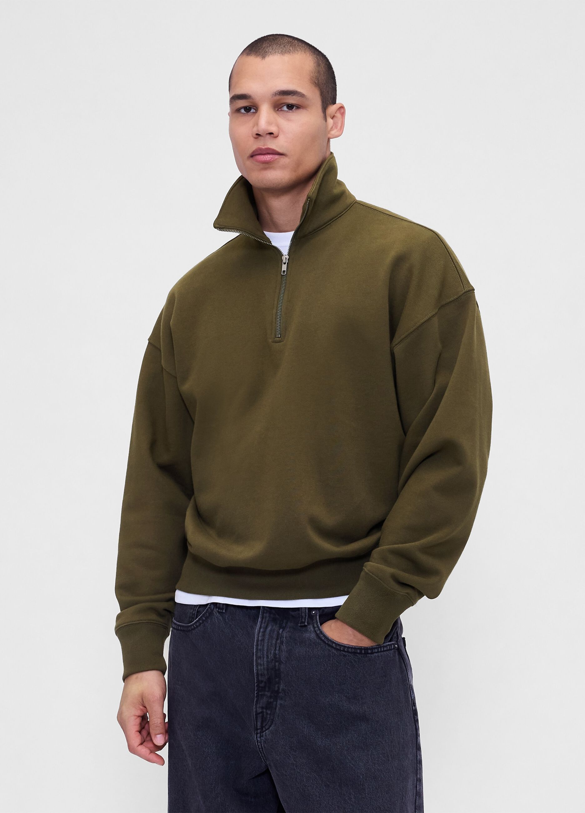 Green Half-Zip Sweatshirt_1