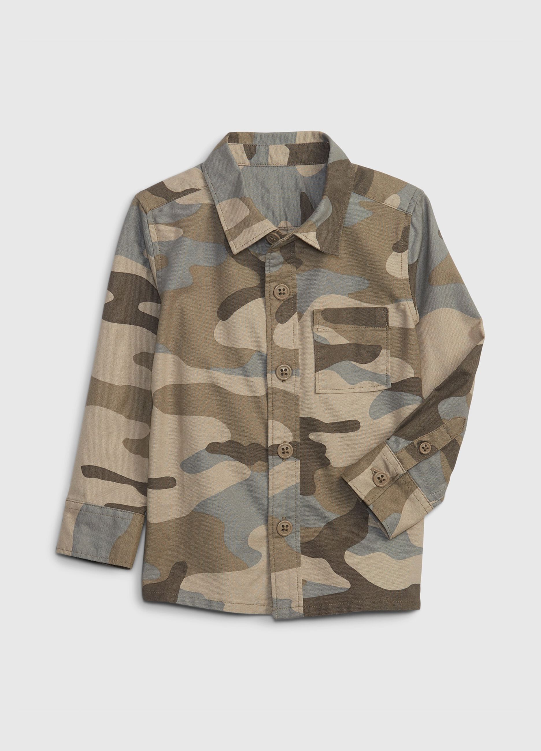 Camicia in cotone oxford camouflage