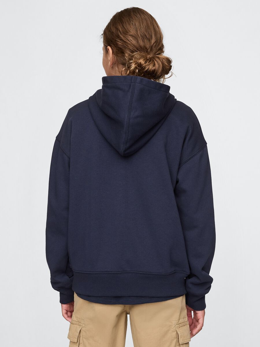 Felpa con logo GAP, cappuccio e zip in misto cotone Bambino_2
