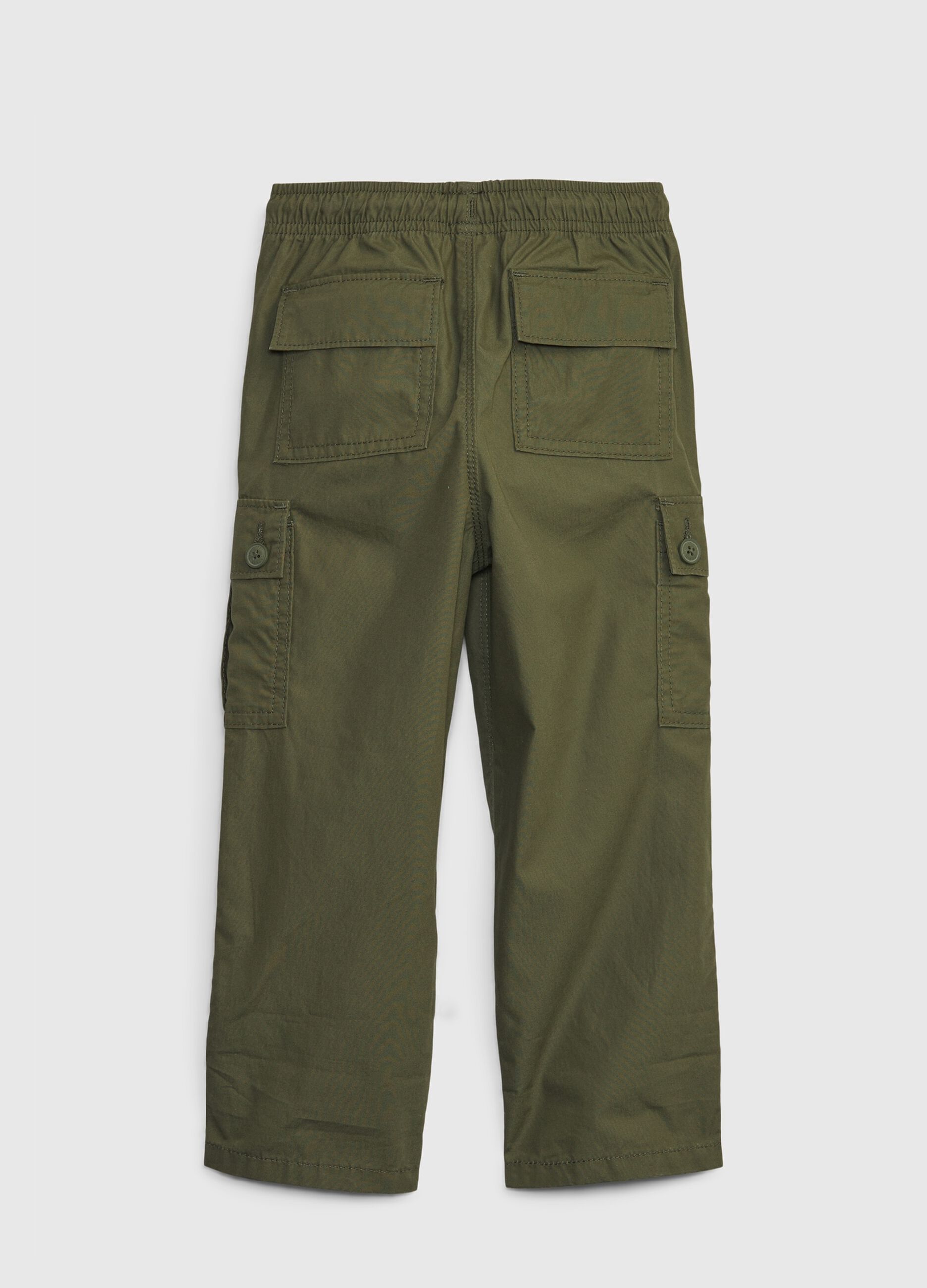 Cargo joggers in cotton with drawstring_1