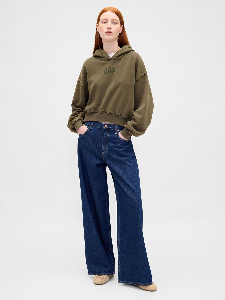 Felpa con cappuccio e logo Donna_2