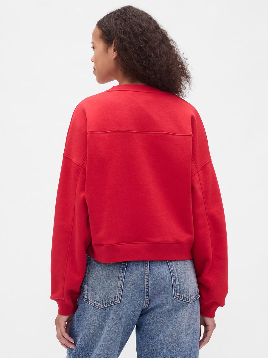 Felpa rossa girocollo Donna_1