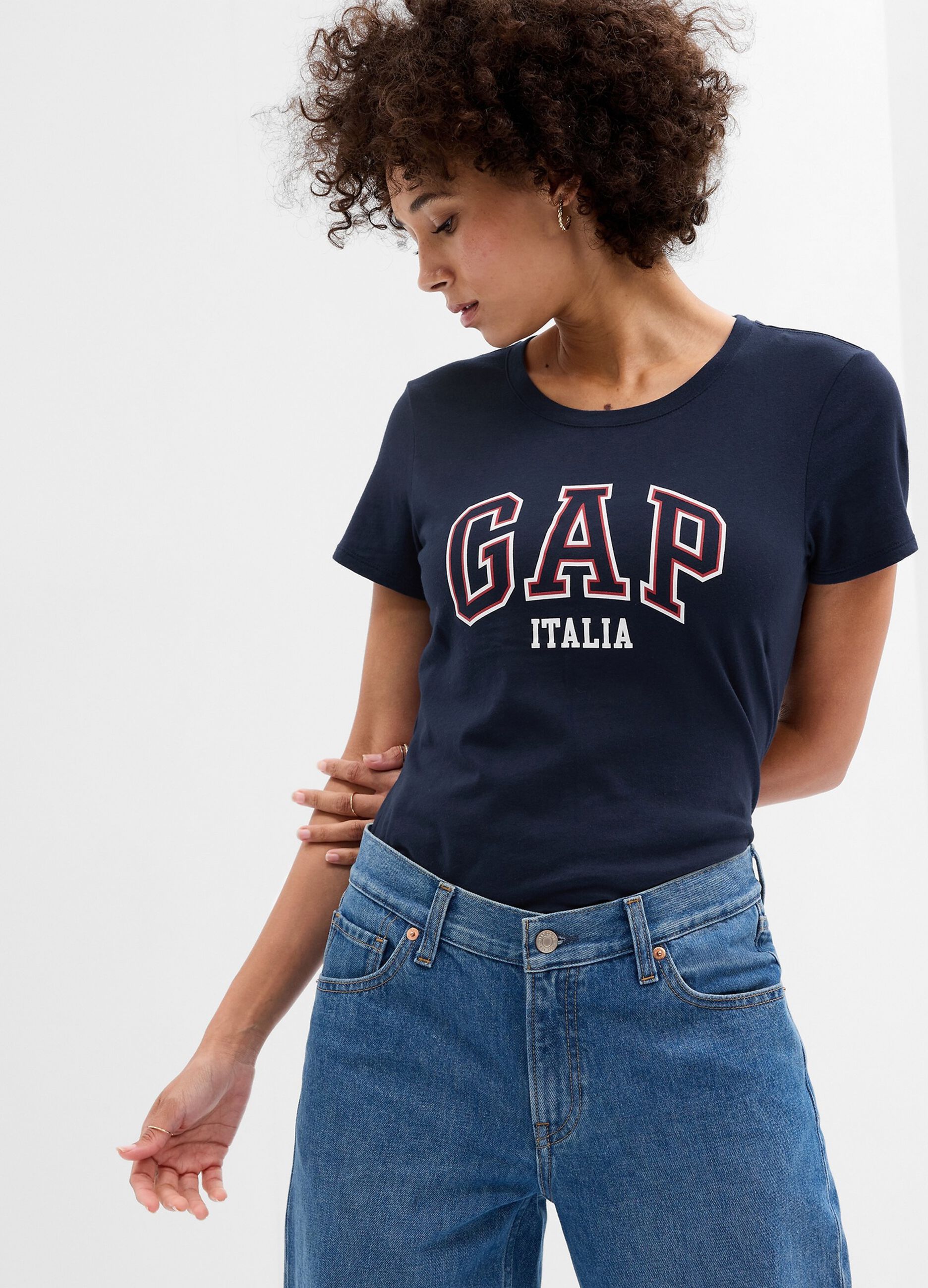 T-shirt in cotone con stampa logo