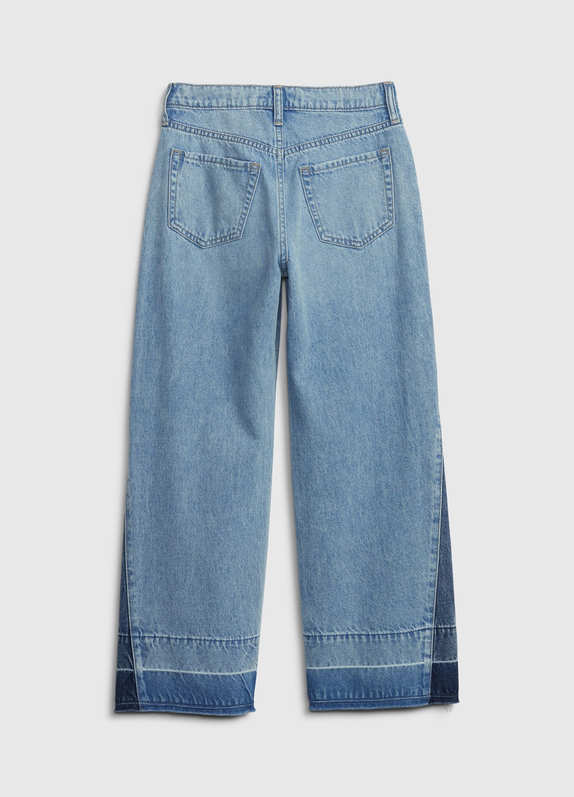 Low stride jeans with contrasting inserts_1