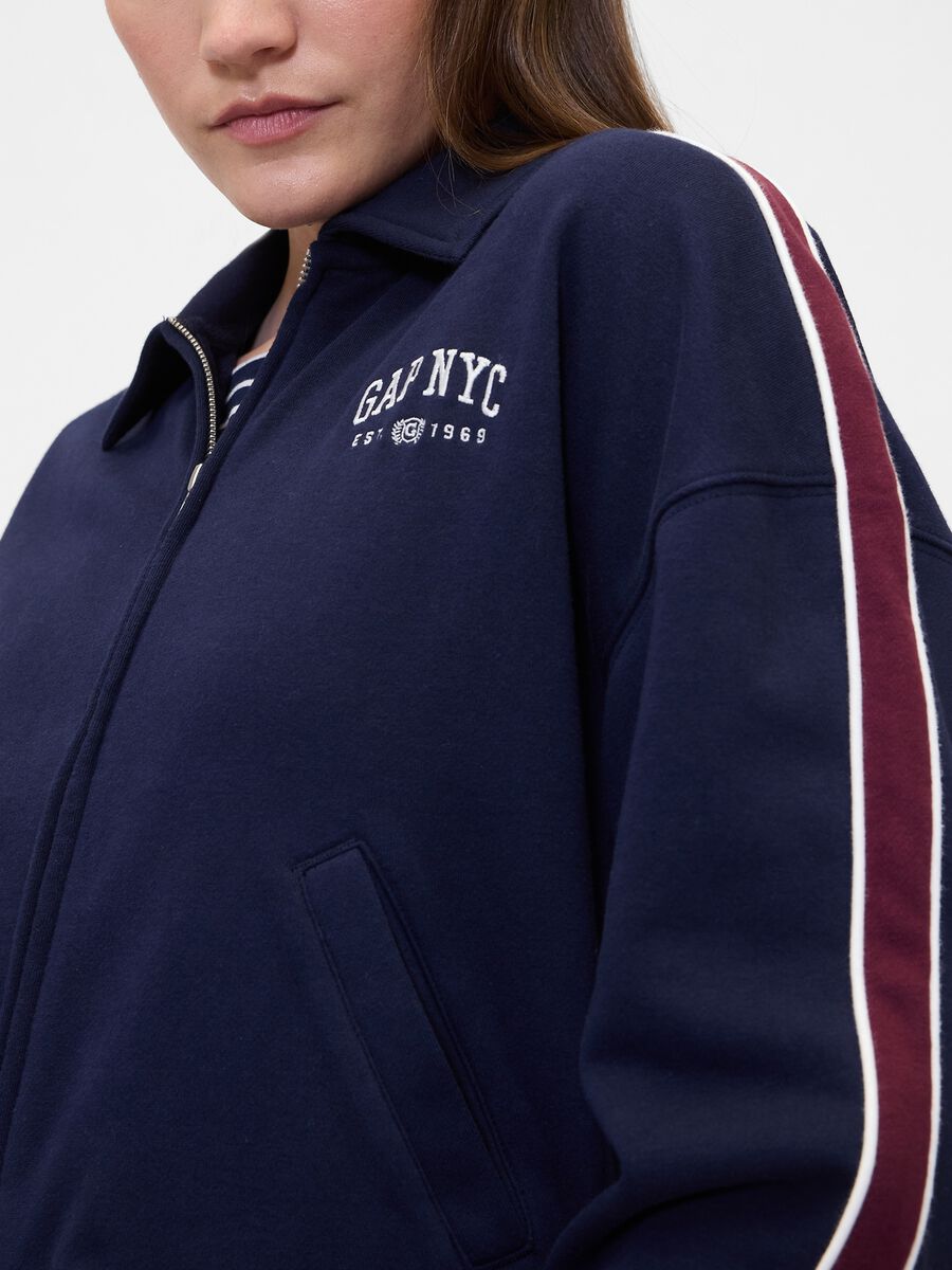Felpa blu con zip integrale Donna_3