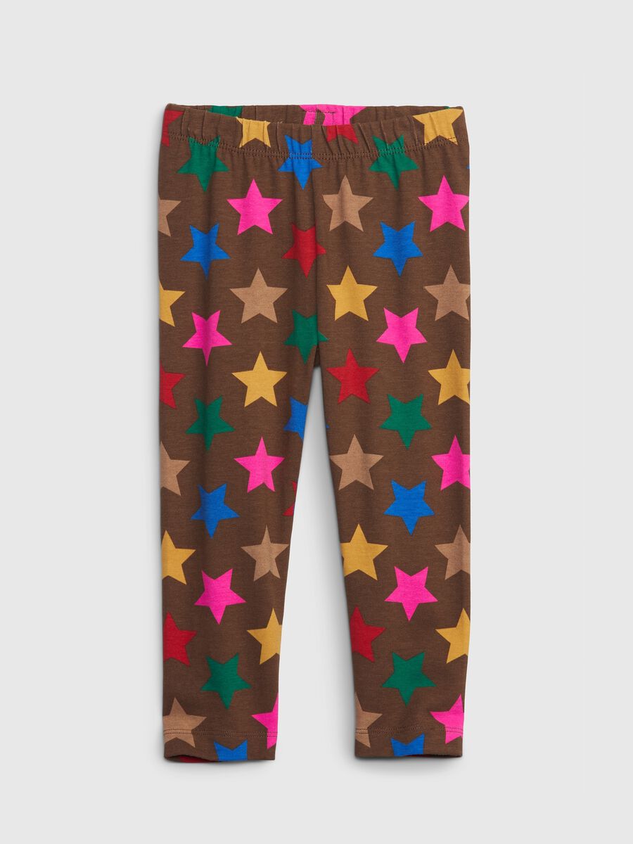 Leggings in organic cotton with star print Toddler Girl_0