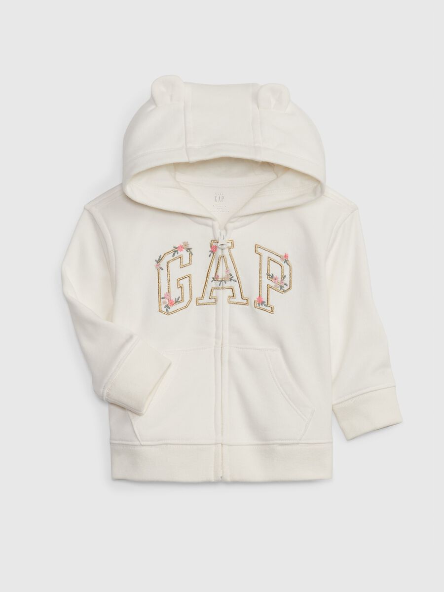 Full-zip hoodie with logo print Newborn_0