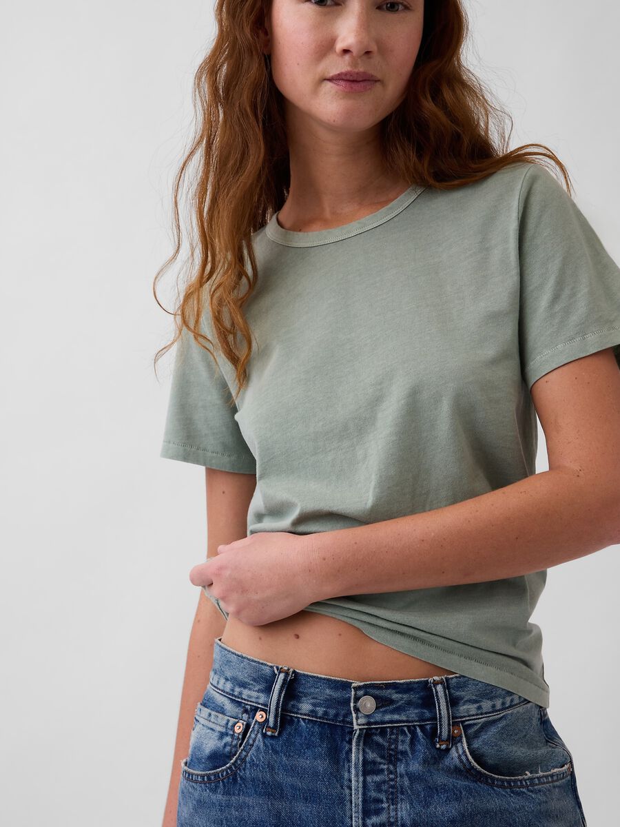 Crew Neck Pure Cotton T-shirt Regular Fit Woman_1