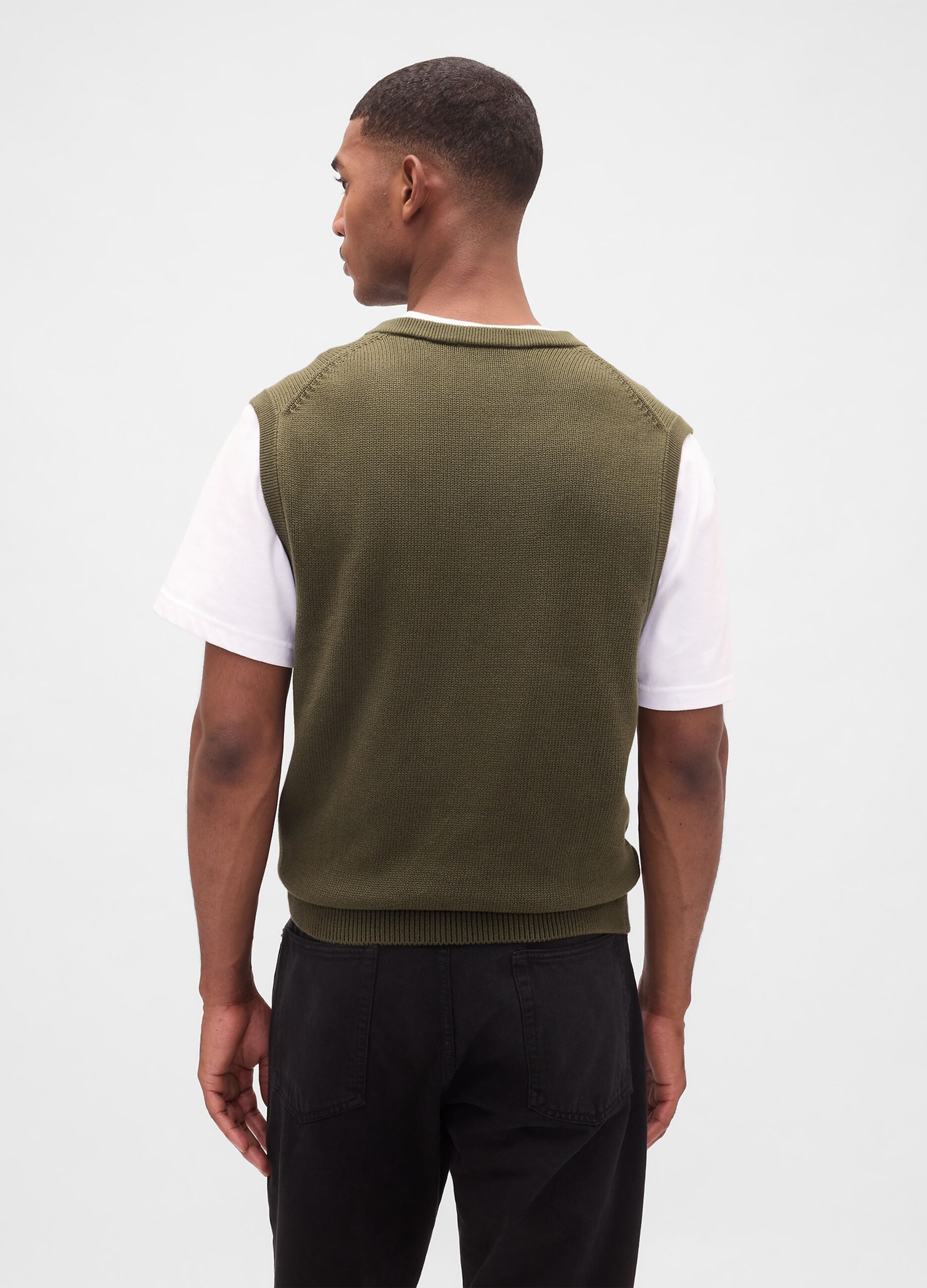 Gilet verde in cotone_1