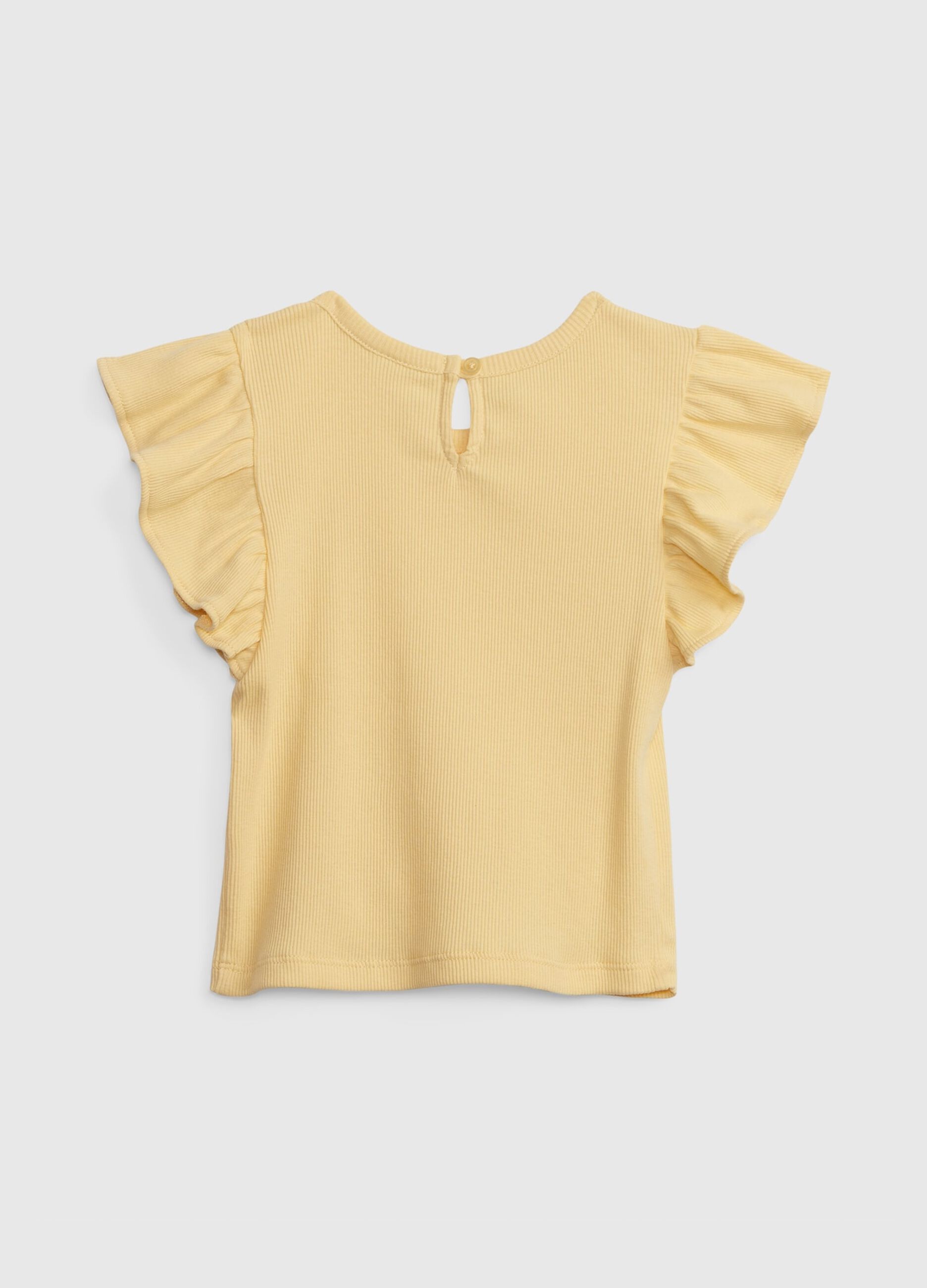 T-shirt with flounced sleeves_1