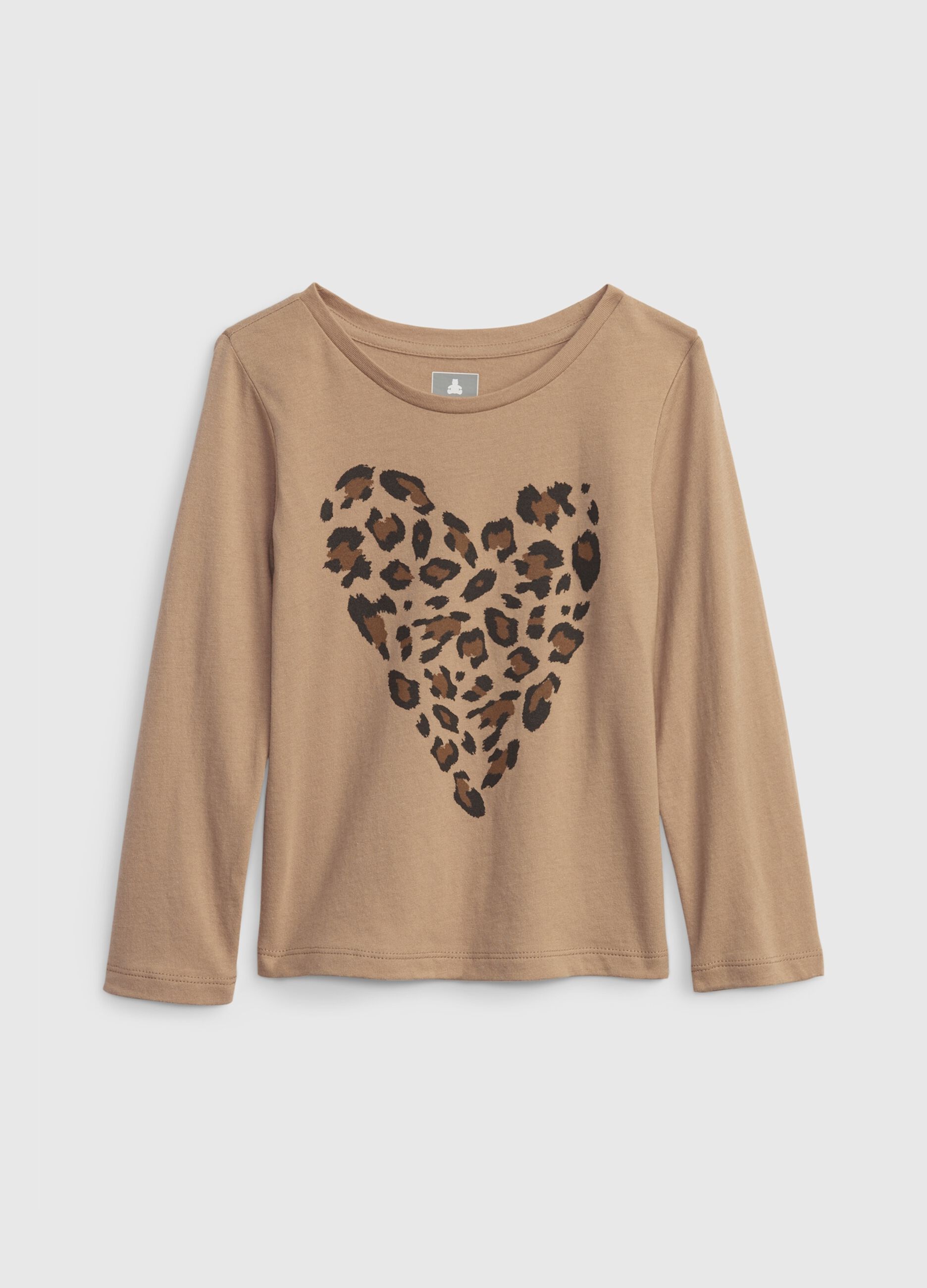 T-shirt a maniche lunghe con stampa cuore