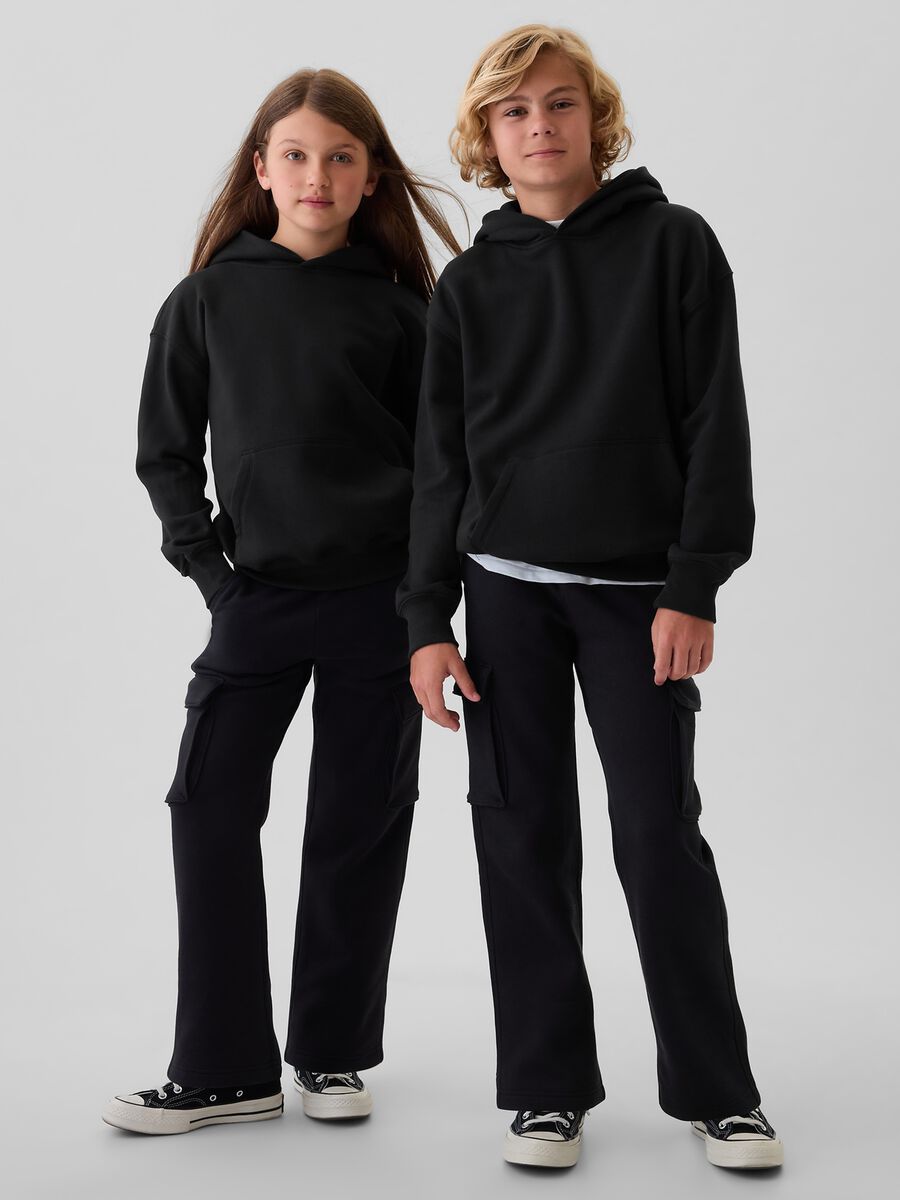 Felpa con cappuccio tinta unita Unisex_0