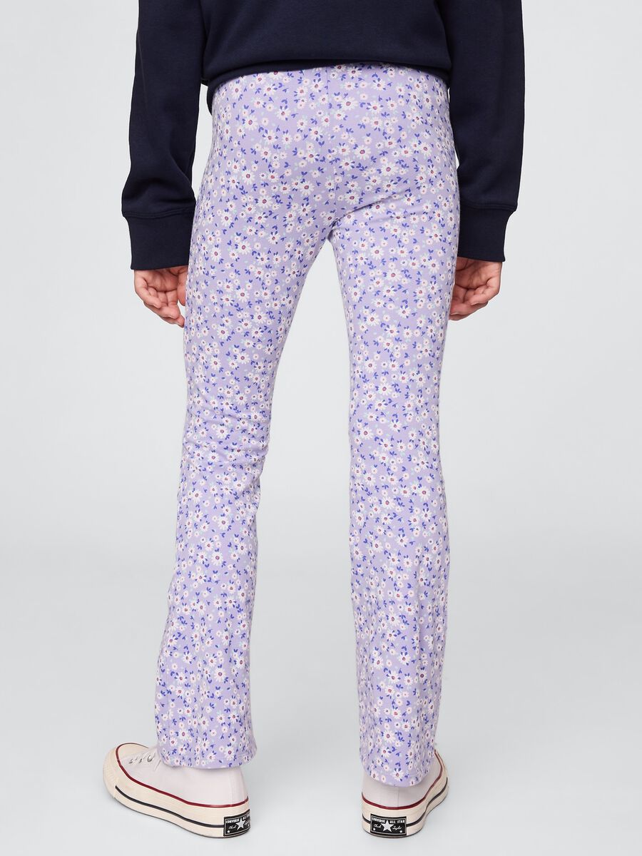 Pantaloni bootcut a fiori viola Bambina_2