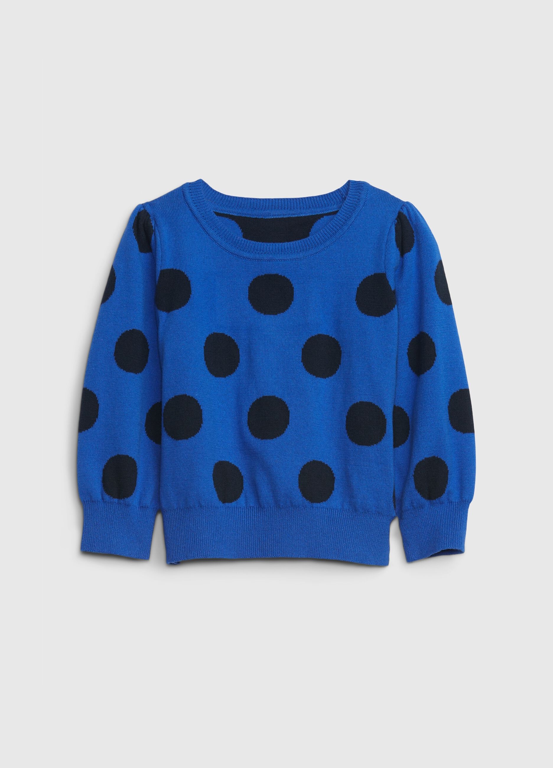 Top with jacquard polka dot pattern.