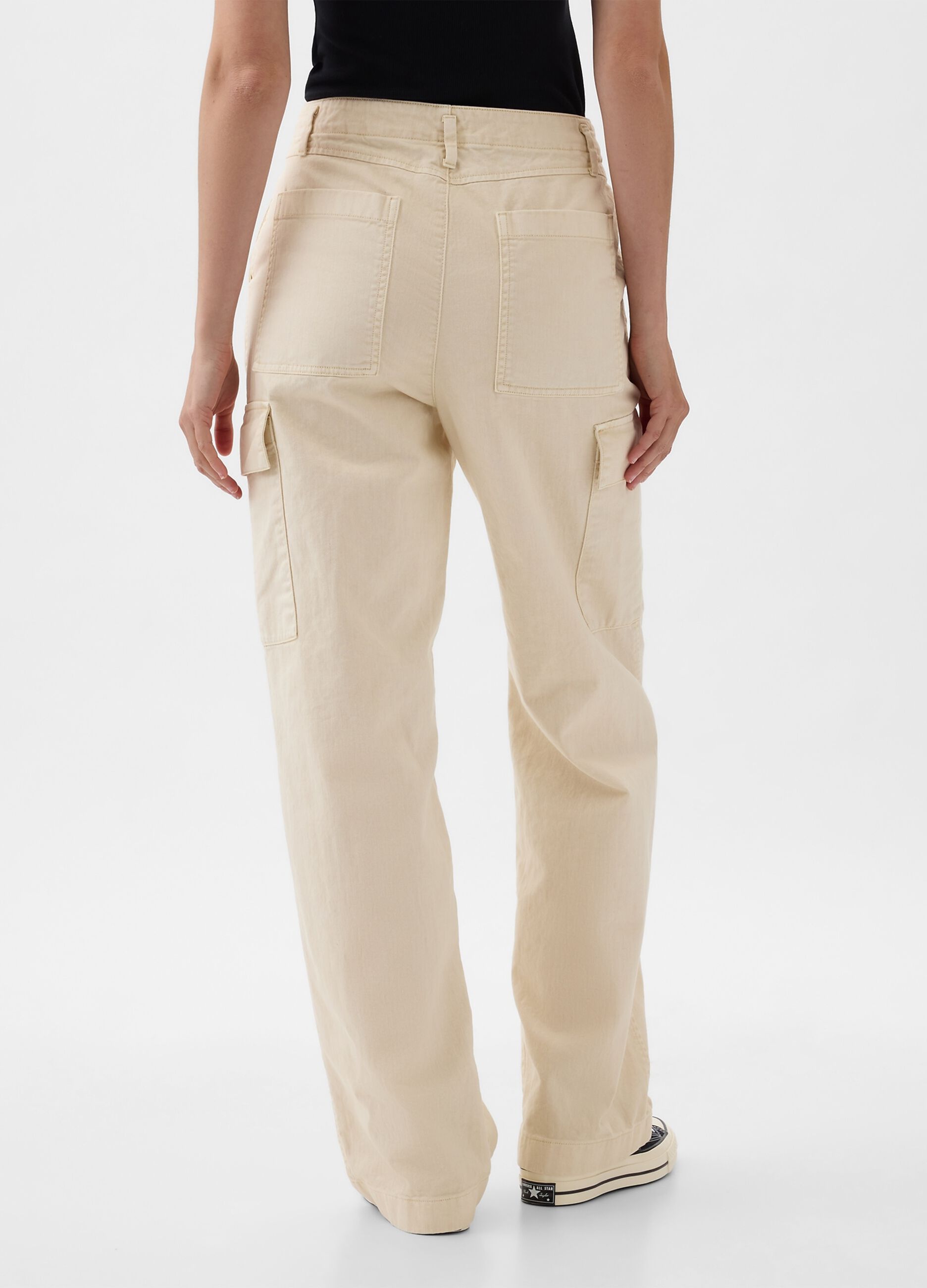 Pantaloni cargo loose fit in cotone_3