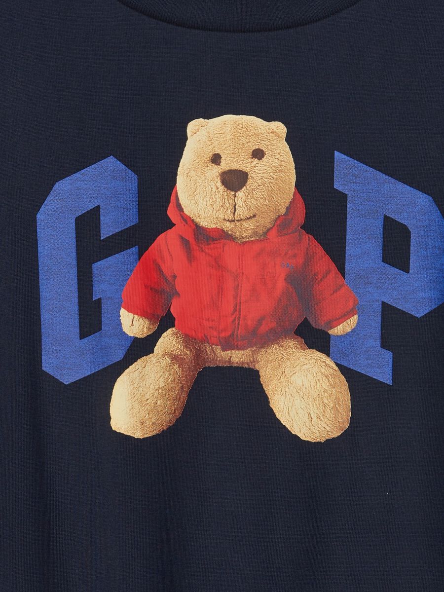 T-shirt con stampa logo e orso Brannan Bambino_2