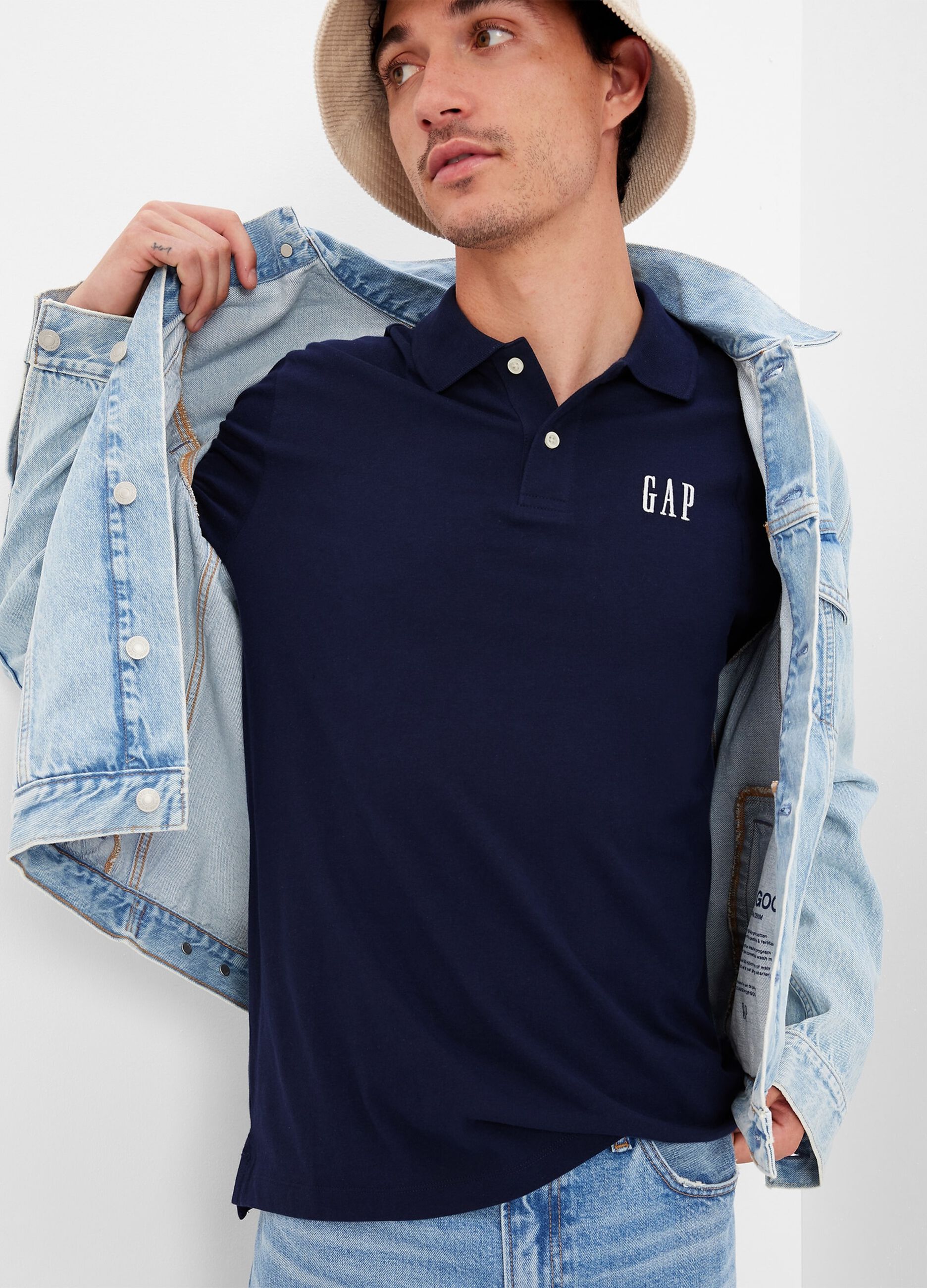 Polo in jersey con ricamo logo