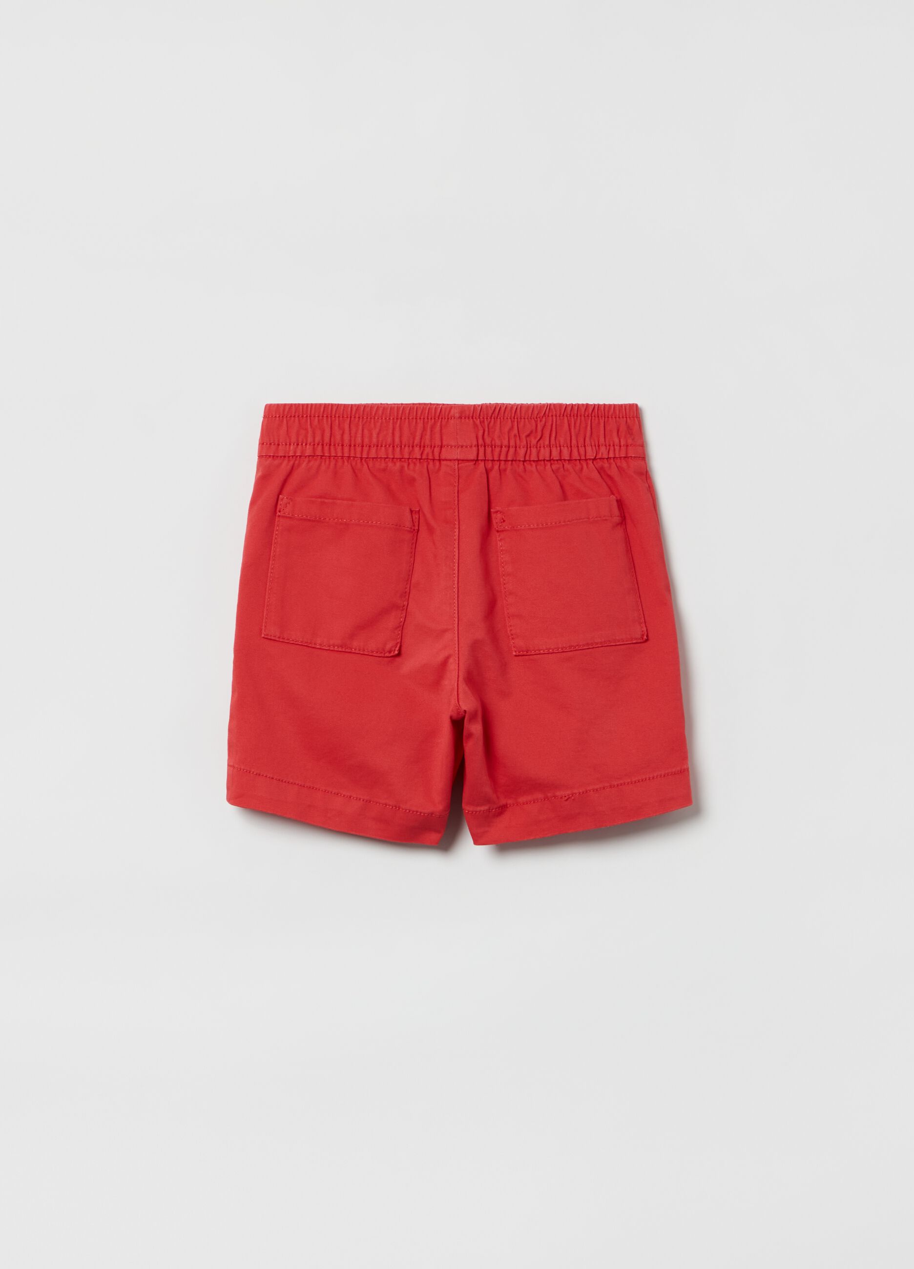 Stretch cotton shorts with drawstring_1