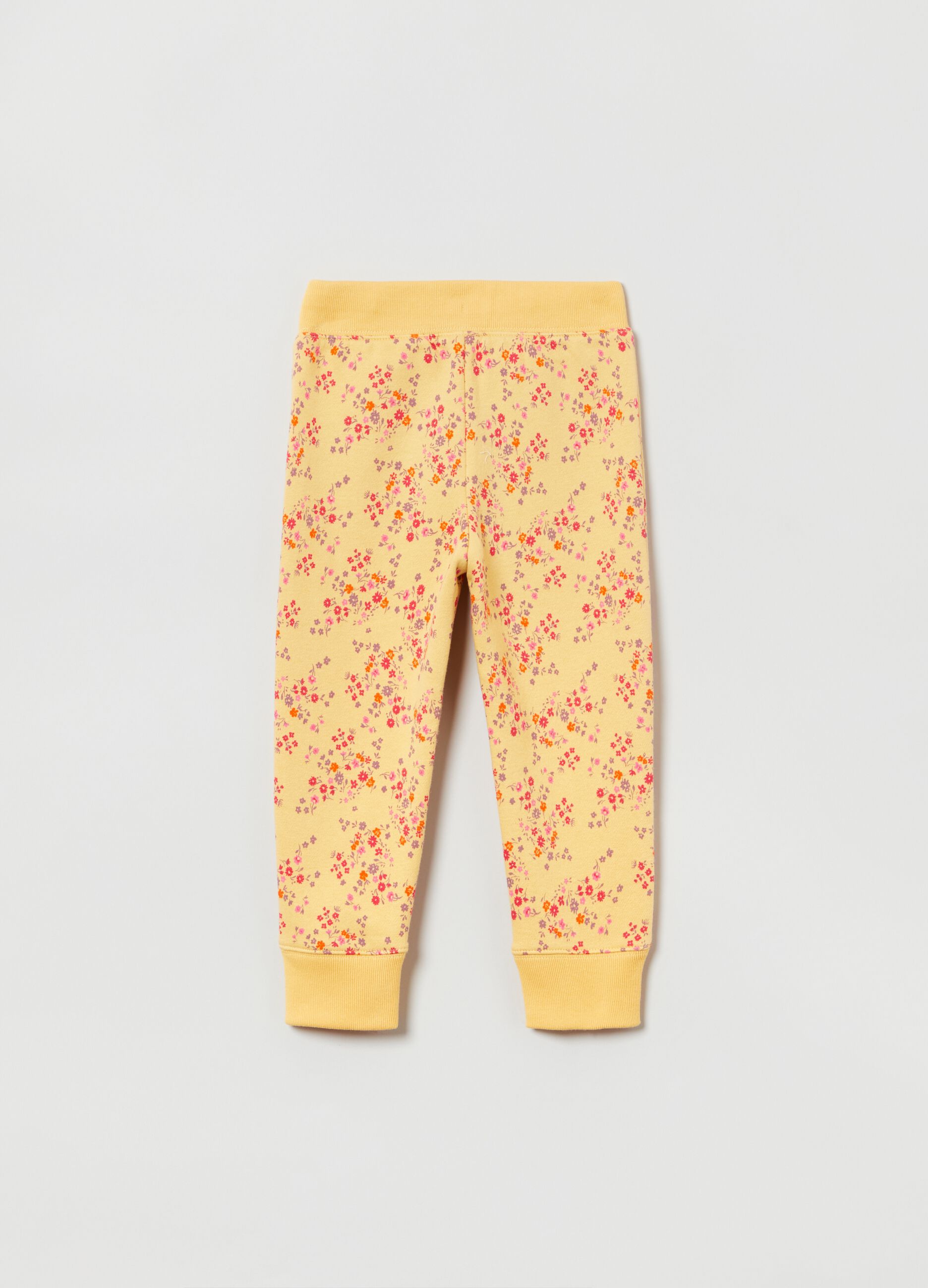 Floral joggers with drawstring and logo print_1