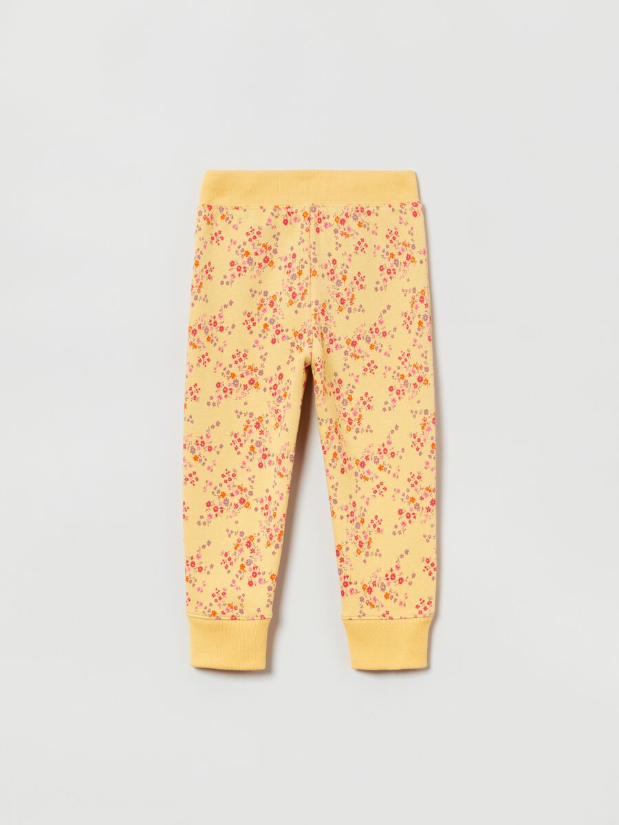 Floral joggers with drawstring and logo print Kid Unisex_1