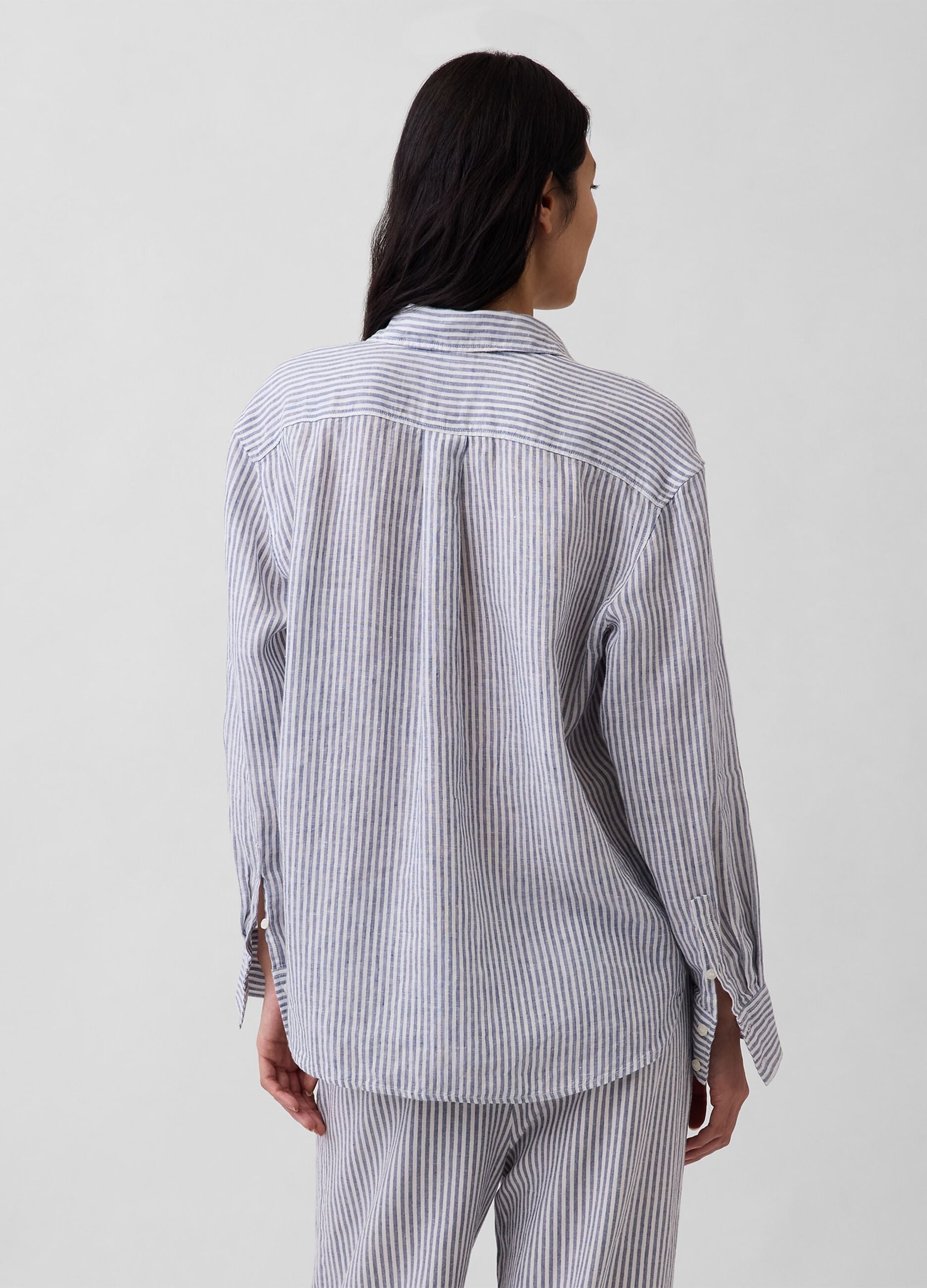 Camicia in puro lino a righe