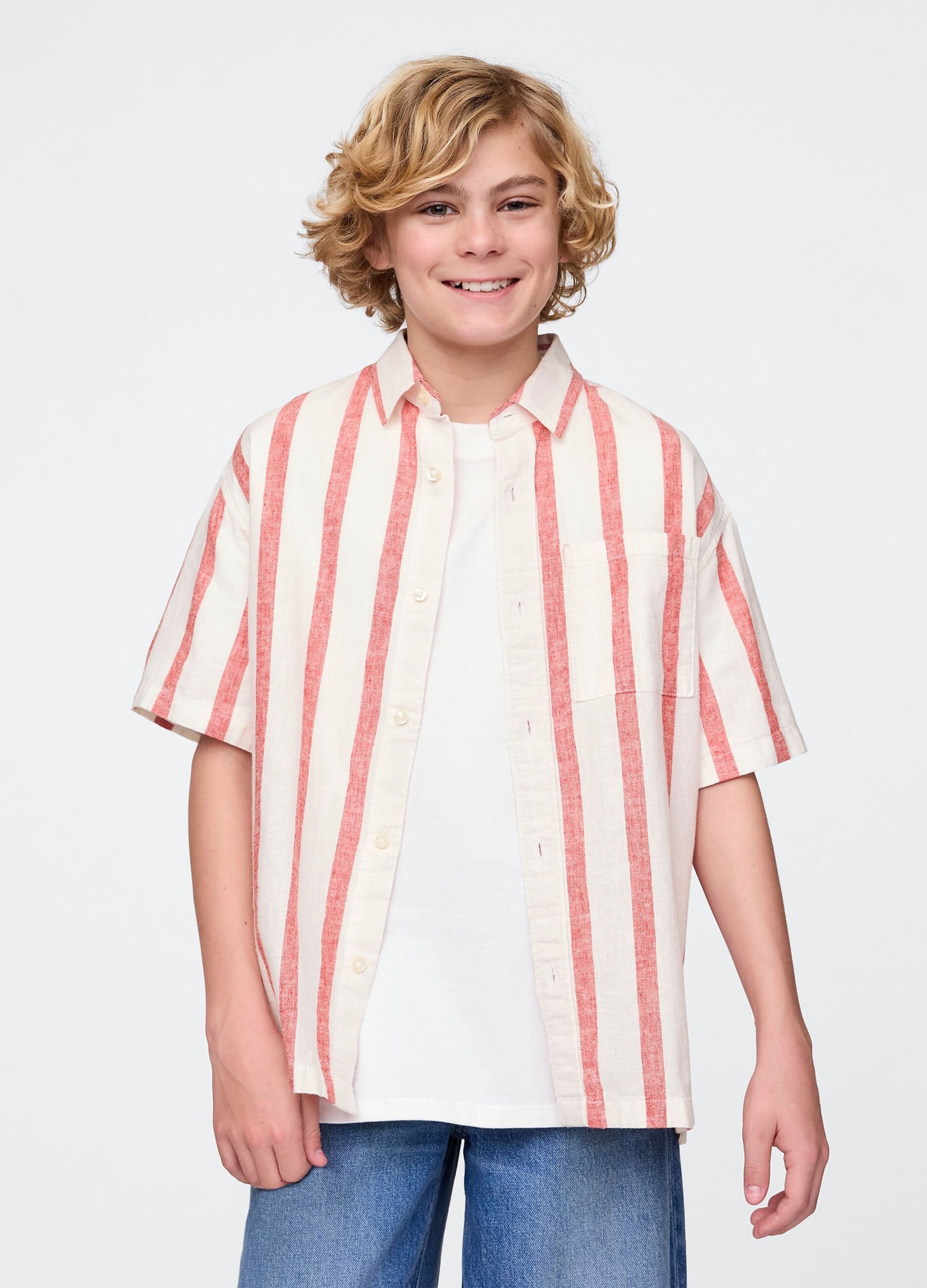 Camicia in lino e cotone