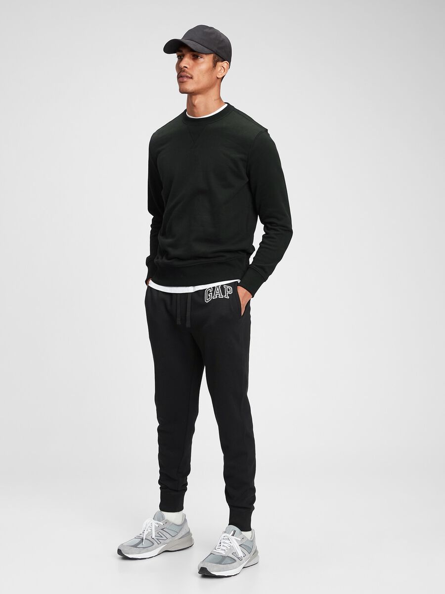 Joggers in felpa con ricamo logo Uomo_0