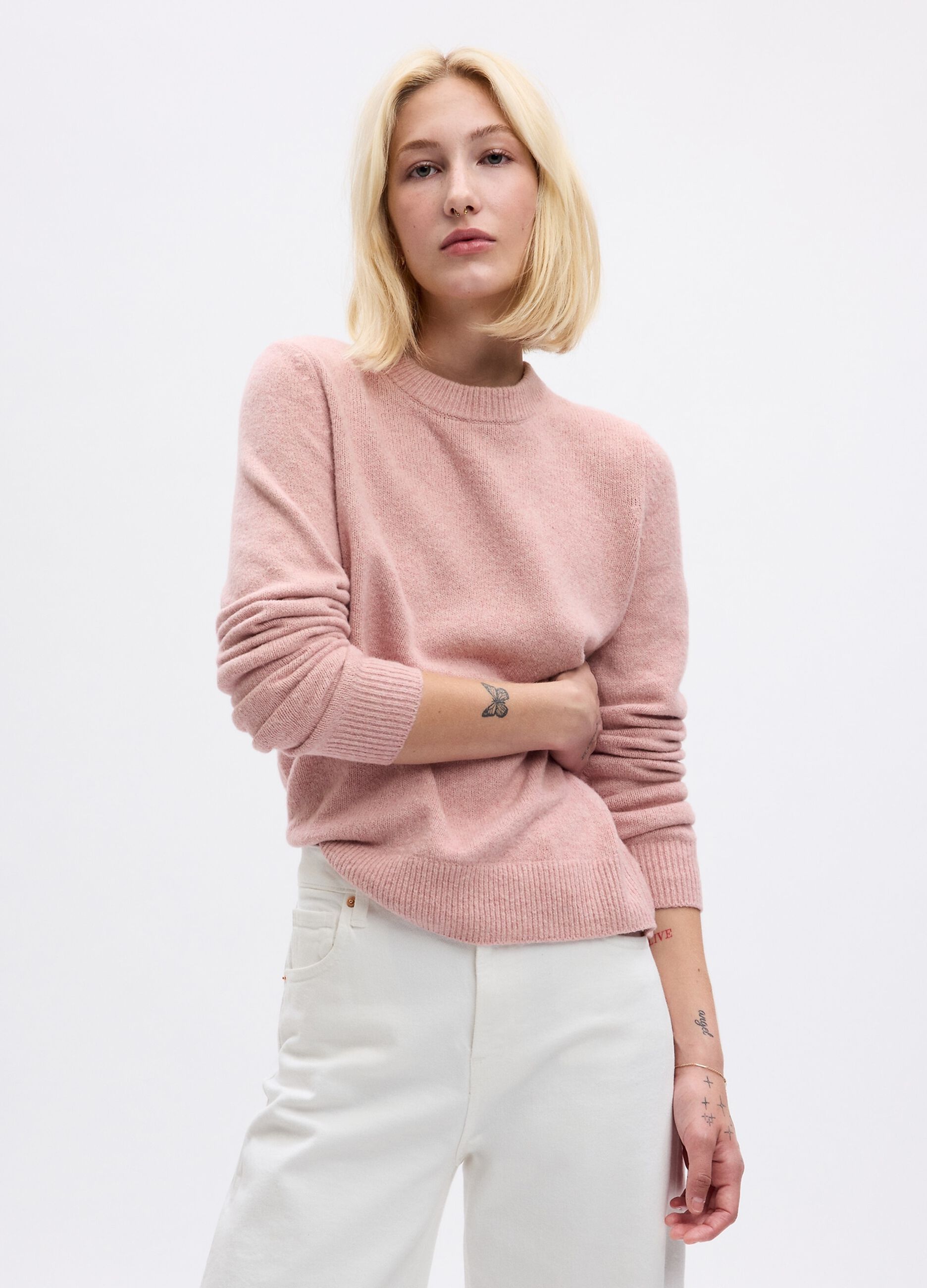 Pullover con scollo rotondo