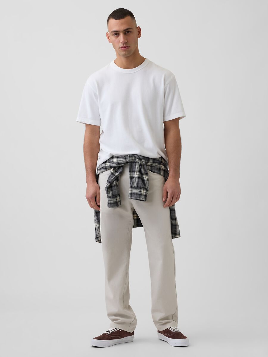 Linen and cotton blend trousers Man_0