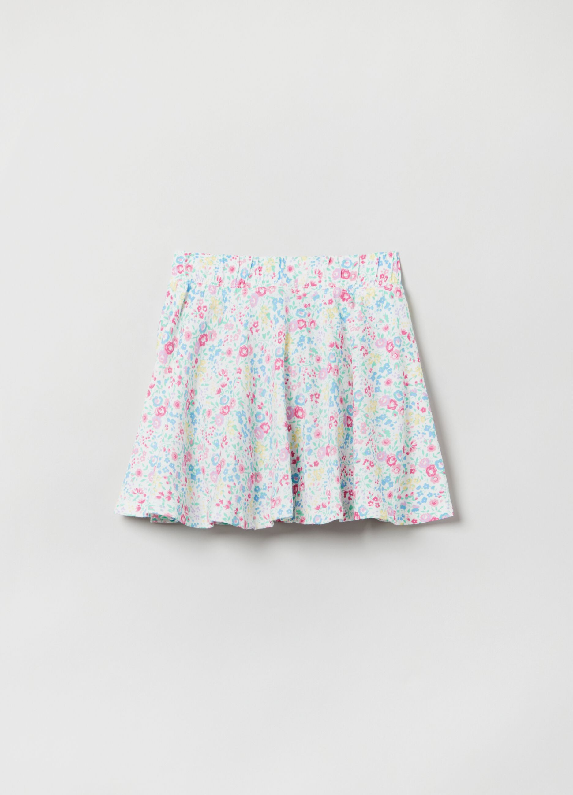 Twill skirt with ditsy print_1