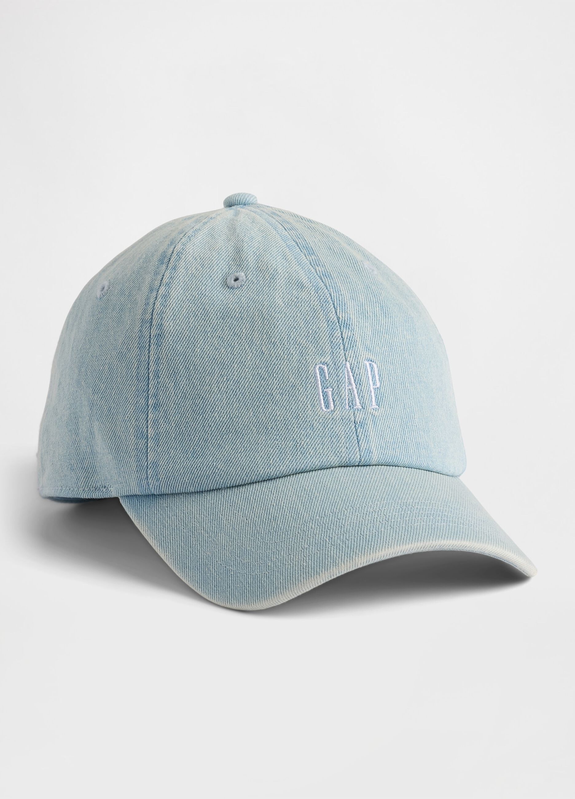Sky Blue Denim Cotton Baseball Cap with Logo