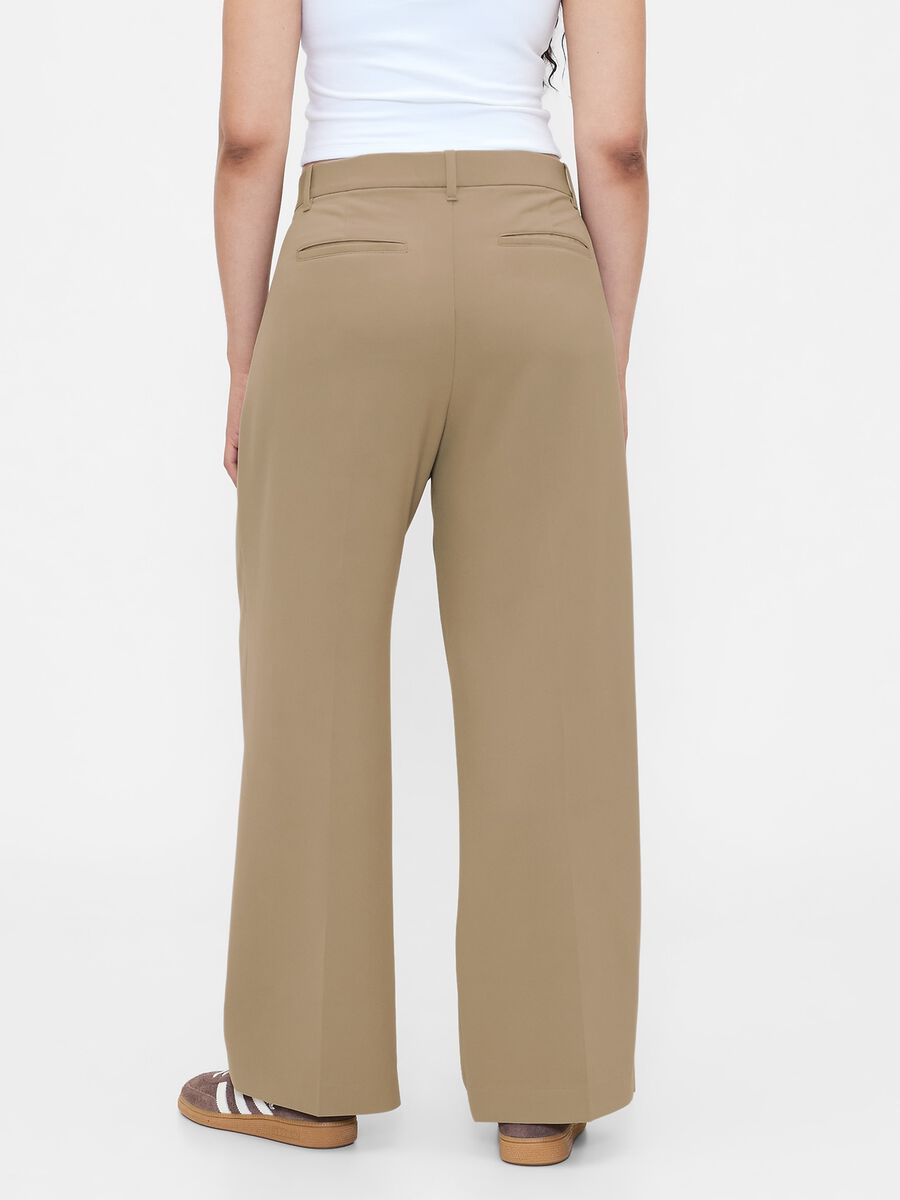Beige Stretch Fabric Trousers Woman_5