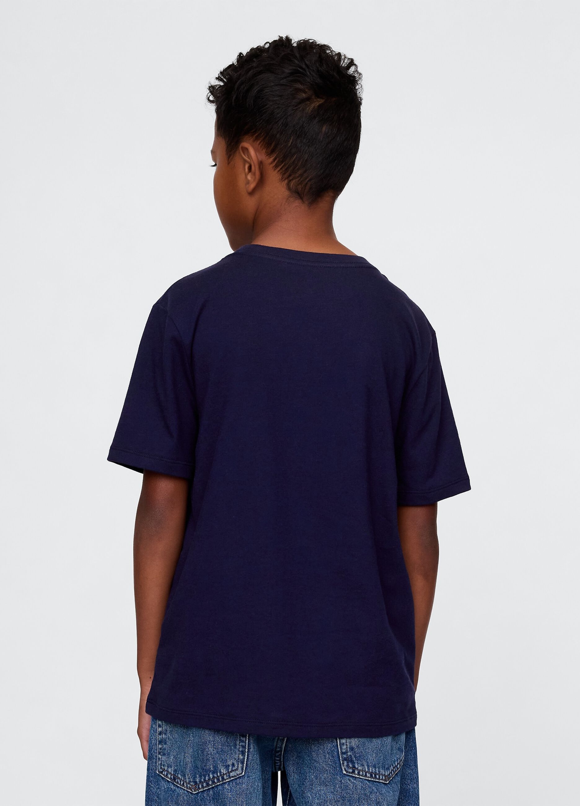 T-shirt blu a maniche corte in puro cotone GAP Kids_1