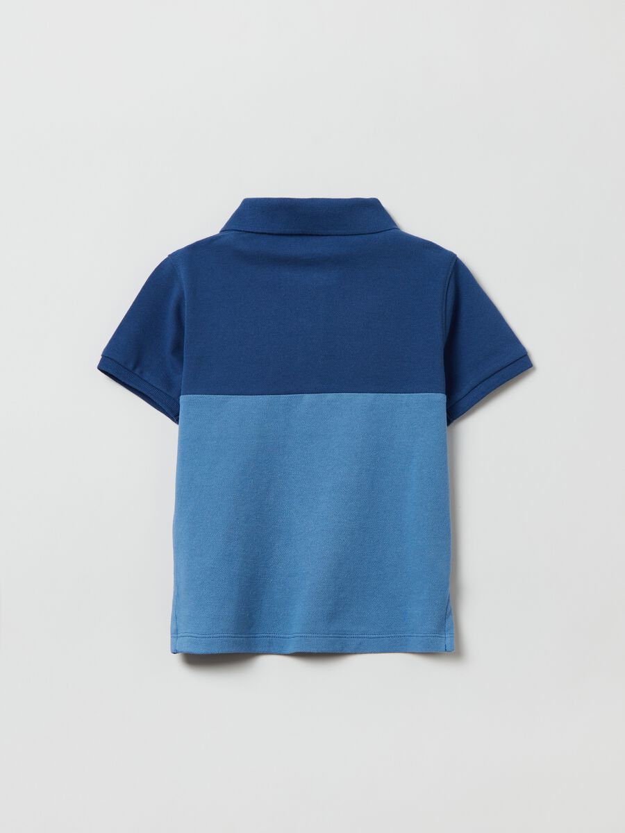 Two-tone piquet polo shirt with logo embroidery Toddler Boy_1