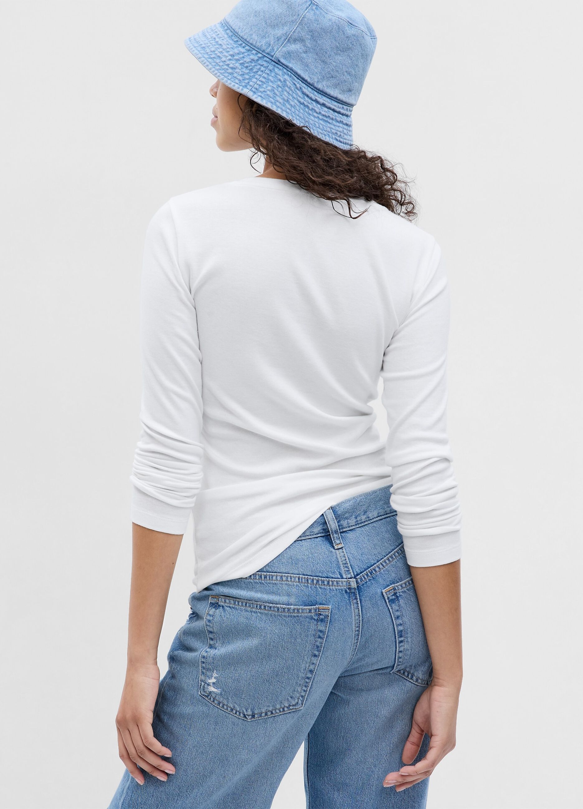 Long-sleeved T-shirt in cotton and modal