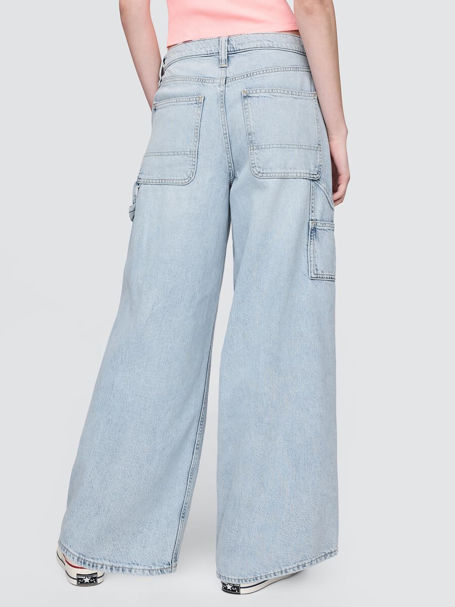 Jeans a gamba larga in misto cotone e Lyocell Donna_2